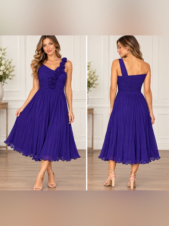Maggy London Dresses & Skirts - Maggy London Silk Purple One-Shoulder A-Line Women's Dress